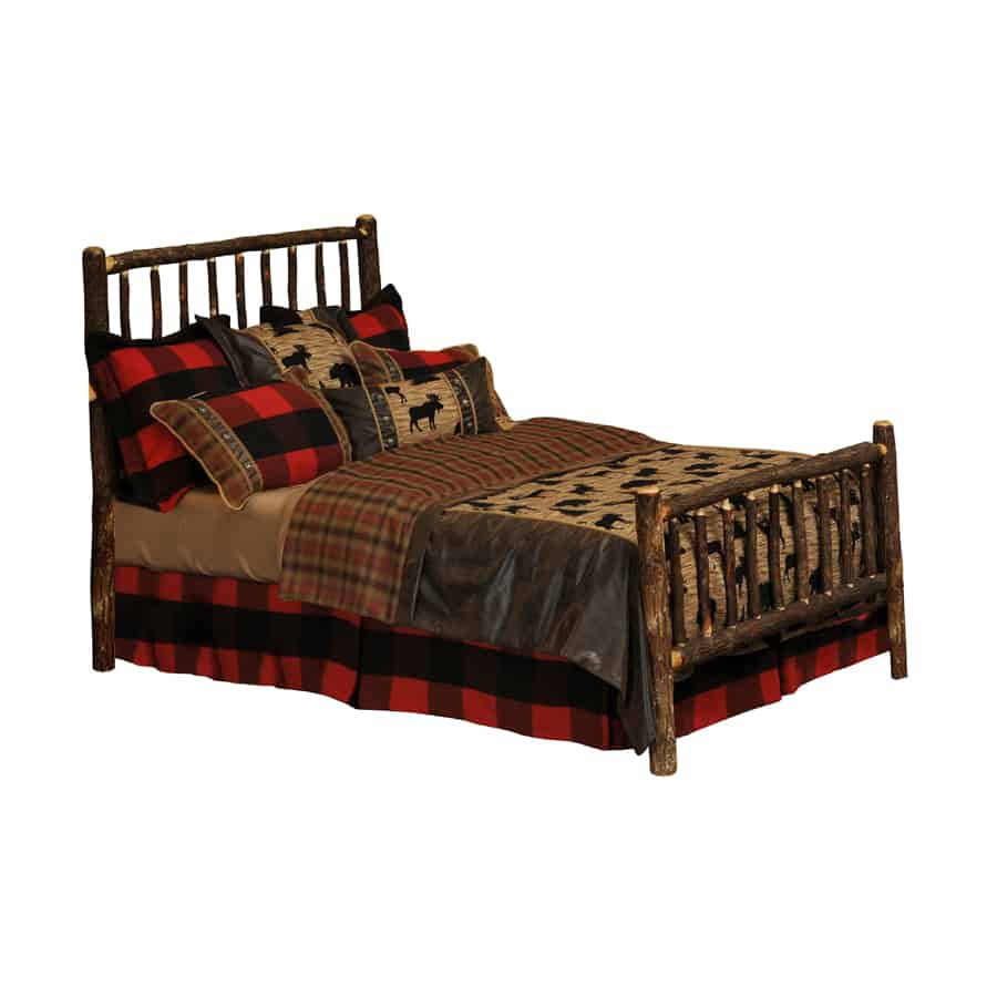 Hickory Log Traditional Bed